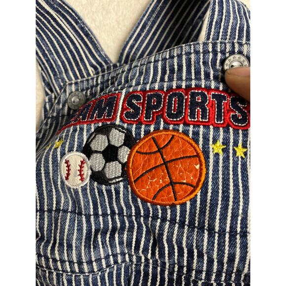 Happy Kids Vintage Y2K Team Sports Stripe Shortalls - Picture 5 of 5